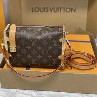 Louis Vuitton LV Women Side Trunk Monogram Coated Canvas Cowhide Leather (7)