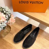 Louis Vuitton LV Women Starboard Flat Espadrille Black Lamb Leather Rubber (8)