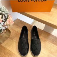 Louis Vuitton LV Women Starboard Flat Espadrille Black Lamb Leather Rubber (8)