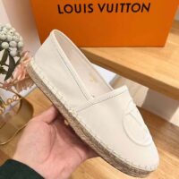 Louis Vuitton LV Women Starboard Flat Espadrille Ivory White Lamb Leather Rubber (8)