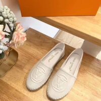 Louis Vuitton LV Women Starboard Flat Espadrille Ivory White Lamb Leather Rubber (8)