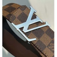 Louis Vuitton Unisex LV Initiales 40mm Reversible Belt Brown Damier Ebene Canvas (9)