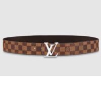 Louis Vuitton Unisex LV Initiales 40mm Reversible Belt Brown Damier Ebene Canvas (9)