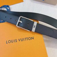 Louis Vuitton Unisex LV Pont Neuf 35mm Belt Anthracite Gray Ombre Calf Leather (6)