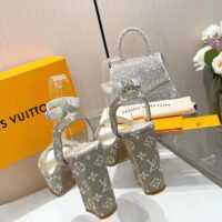 Louis Vuitton Women LV Fame Platform Sandal Beige Monogram Denim Leather 11.5 CM Heel (2)