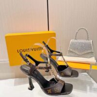 Louis Vuitton Women LV Sparkle Sandal Brown Monogram Canvas Outsole 9.5 CM Heel (7)