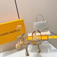 Louis Vuitton Women LV Sparkle Sandal Gold Calfskin Leather Outsole 9.5 CM Heel (9)