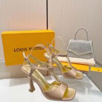 Louis Vuitton Women LV Sparkle Sandal Gold Calfskin Leather Outsole 9.5 CM Heel (9)