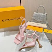 Louis Vuitton Women LV Sparkle Sandal Pink Calfskin Leather Outsole 9.5 CM Heel (5)