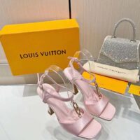 Louis Vuitton Women LV Sparkle Sandal Pink Calfskin Leather Outsole 9.5 CM Heel (5)