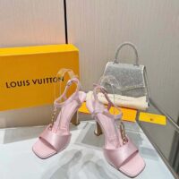 Louis Vuitton Women LV Sparkle Sandal Pink Calfskin Leather Outsole 9.5 CM Heel (5)