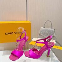 Louis Vuitton Women LV Sparkle Sandal Rose Calfskin Leather Outsole 9.5 CM Heel (2)