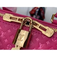 Louis Vuitton Women LV Speedy Bandouliere 20 Handbag Rose Calfskin Double Zip (6)