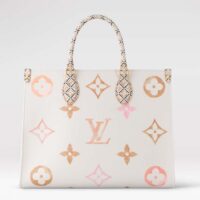 Louis Vuitton Women OnTheGo MM Tote Beige Monogram Coated Canvas Textile Lining (3)