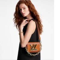 Louis Vuitton Women Twist Lock XL Gold Brown Epi Cowhide Leather Microfiber (2)