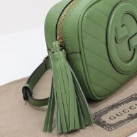 Gucci Women GG Blondie Small Shoulder Bag Green Leather Zipper Closure