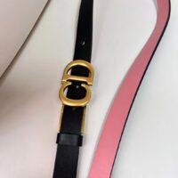 Dior CD Unisex 30 Montaigne Reversible Belt Black Ethereal Pink Smooth Calfskin 20 MM Width (7)