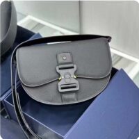 Dior CD Unisex Gallop Bag Strap Black Grained Calfskin Flap Closure (8)