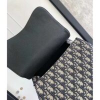 Dior CD Unisex Maxi Gallop Backpack Beige Black Dior Oblique Jacquard Black Grained Calfskin (7)