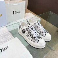 Dior CD Unisex Walk’n’Dior Sneaker White Black Cotton Embroidered Plan De Paris (2)