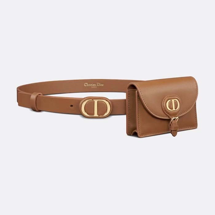 Dior CD Women Dior Bobby Belt Removable Pouch Orange Smooth Calfskin 20 MM Width