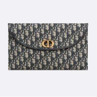 Dior Unisex CD 30 Montaigne Avenue Pouch Flap Blue Dior Oblique Jacquard (2)