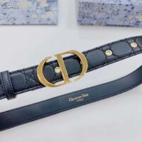 Dior Unisex CD 30 Montaigne Belt Black Cannage Calfskin 3 CM Width (8)