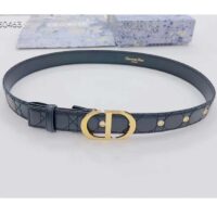 Dior Unisex CD 30 Montaigne Belt Black Cannage Calfskin 3 CM Width (8)