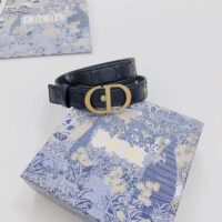 Dior Unisex CD 30 Montaigne Belt Black Cannage Calfskin 3 CM Width (8)