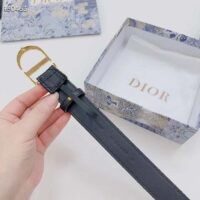 Dior Unisex CD 30 Montaigne Belt Black Cannage Calfskin 3 CM Width (8)