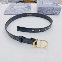 Dior Unisex CD 30 Montaigne Belt Black Cannage Calfskin 3 CM Width (8)