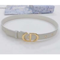 Dior Unisex CD 30 Montaigne Belt Latte Cannage Calfskin 3 CM Width (3)