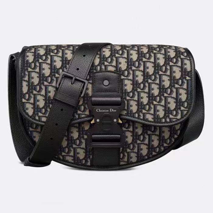 Dior Unisex CD Gallop Bag Strap Beige Black Dior Oblique Jacquard