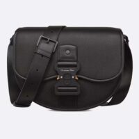 Dior Unisex CD Gallop Bag Strap Black Grained Calfskin (10)