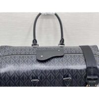 Dior Unisex CD Lingot 50 Duffle Bag Black CD Diamond Canvas (8)