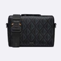 Dior Unisex CD Lingot Pouch Black CD Diamond Canvas Smooth Calfskin (10)