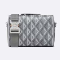 Dior Unisex CD Lingot Pouch Gray CD Diamond Canvas Smooth Calfskin (2)