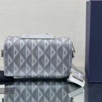 Dior Unisex CD Lingot Pouch Gray CD Diamond Canvas Smooth Calfskin (2)