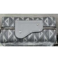 Dior Unisex CD Lingot Pouch Gray CD Diamond Canvas Smooth Calfskin (2)