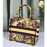 Dior Unisex CD Medium Book Tote Yellow Multicolor Toile De Jouy Voyage Embroidery (2)