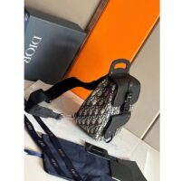 Dior Unisex CD Mini Gallop Sling Bag Beige Black Oblique Jacquard Black Grained Calfskin (3)