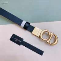 Dior Unisex CD Reversible Saddle Belt Golden Saddle Black Latte Smooth Calfskin (2)