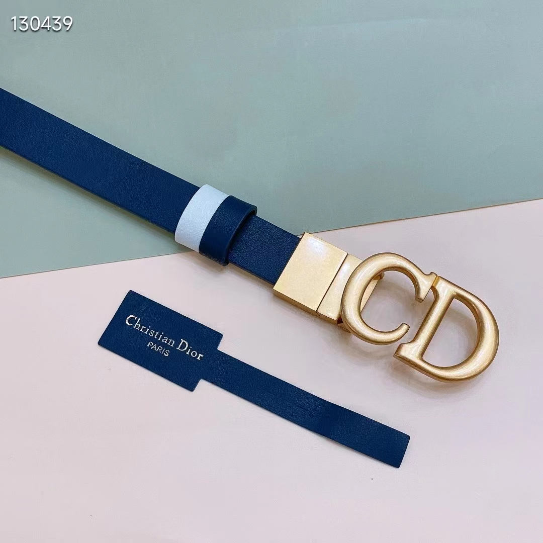 Dior Unisex CD Reversible Saddle Belt Golden Saddle Blue Latte Smooth Calfskin (4)