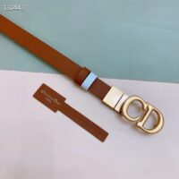 Dior Unisex CD Reversible Saddle Belt Golden Saddle Caramel Beige Smooth Calfskin (8)