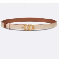 Dior Unisex CD Reversible Saddle Belt Golden Saddle Caramel Beige Smooth Calfskin