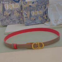 Dior Unisex CD Reversible Saddle Belt Golden Saddle Rani Pink Latte Smooth Calfskin (5)