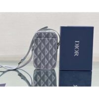 Dior Unisex Hit The Road Vertical Pouch Dior Gray CD Diamond Canvas (11)