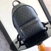 Dior Unisex Rider Backpack Black CD Diamond Canvas Smooth Calfskin (1)