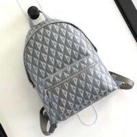 Dior Unisex Rider Backpack Gray CD Diamond Canvas Smooth Calfskin (2)