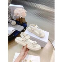 Dior Women CD D-Wave Sandal White Lambskin Paris Signature EVA Adjustable Scratch Band (1)